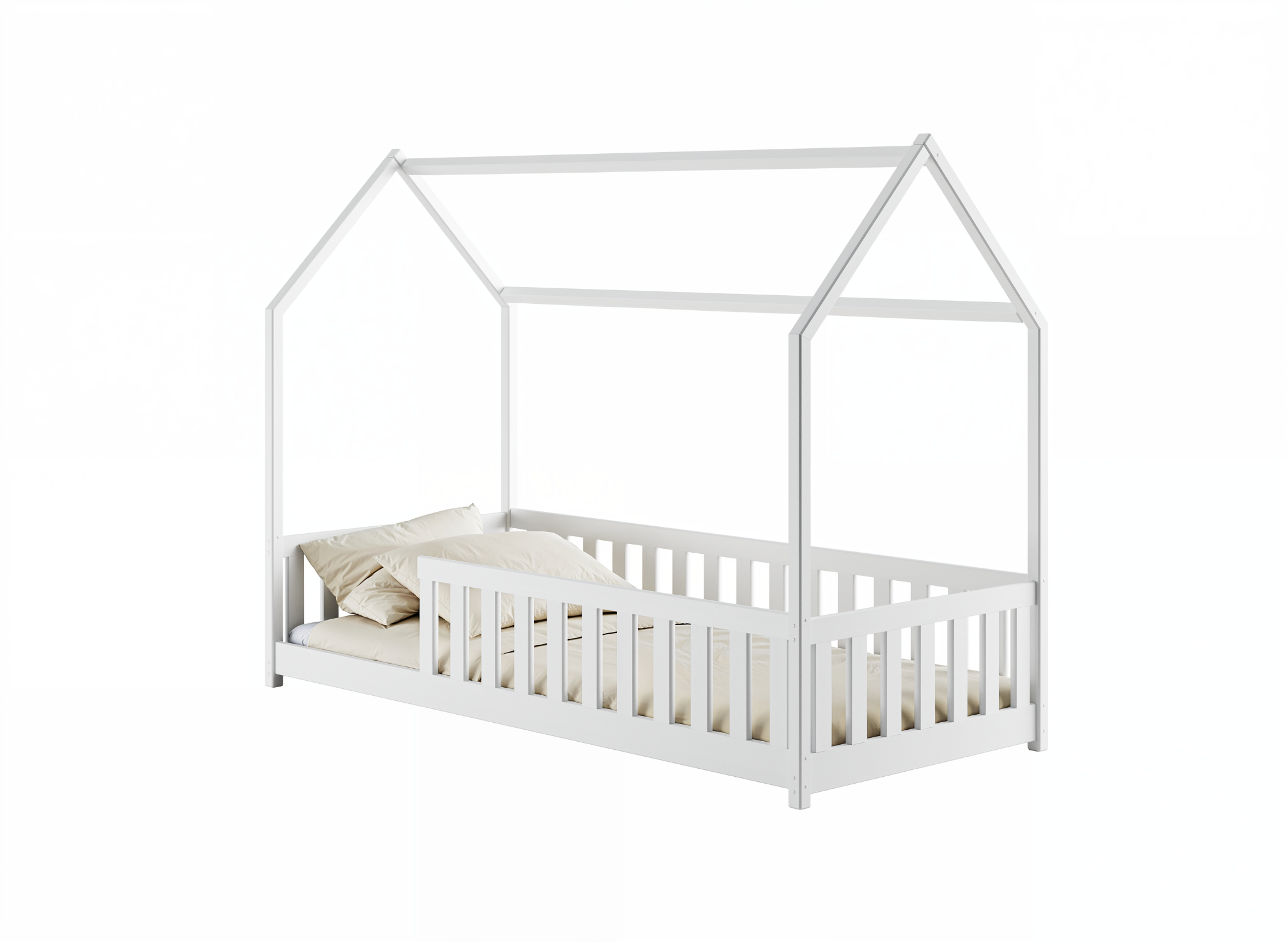 NOAH 80x180 białe łóżko montessori podłogowe dziecięce domek Lano Meble