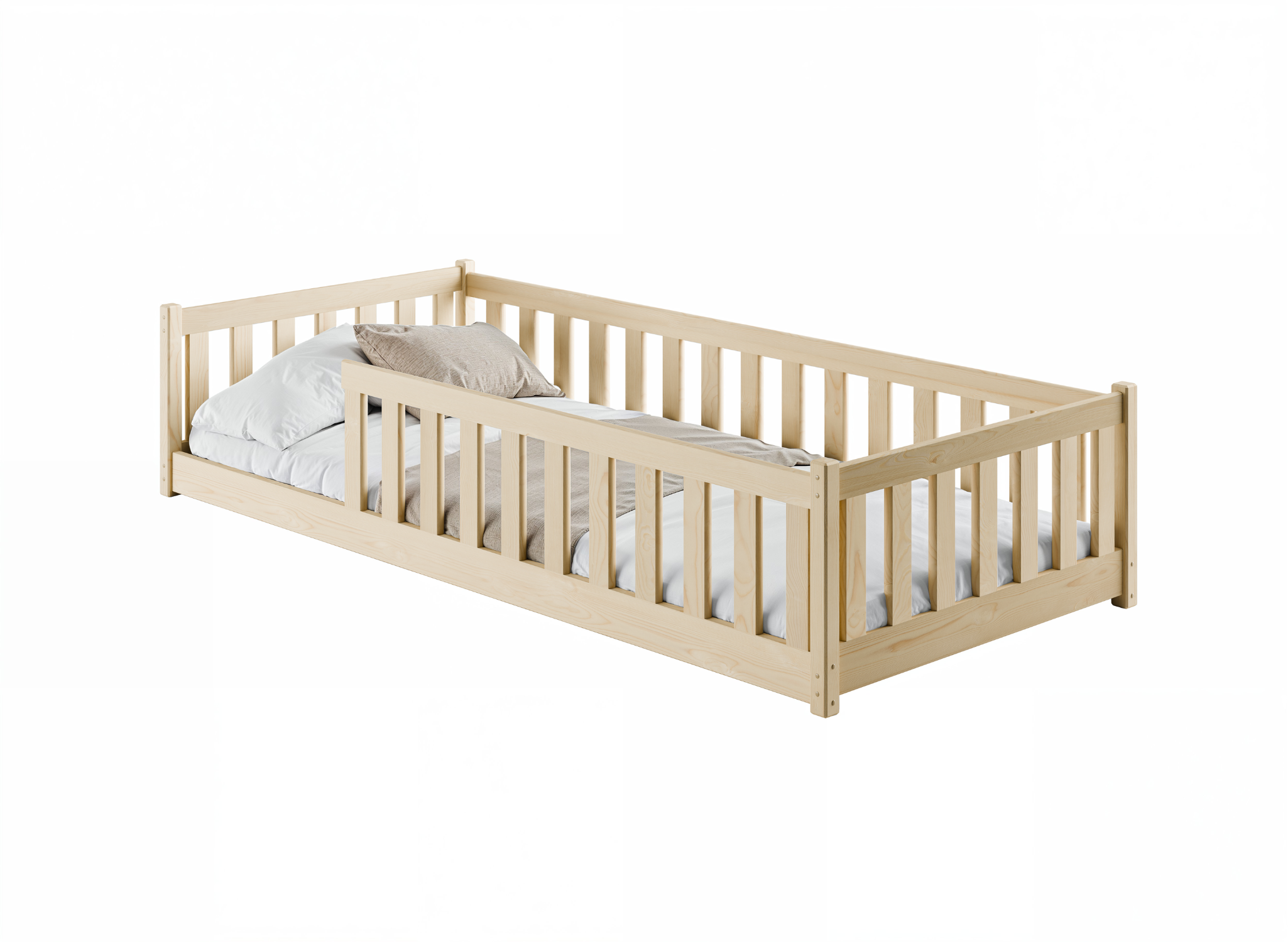 BELLA 80x180 sosna łóżko montessori podłogowe dziecięce Lano Meble