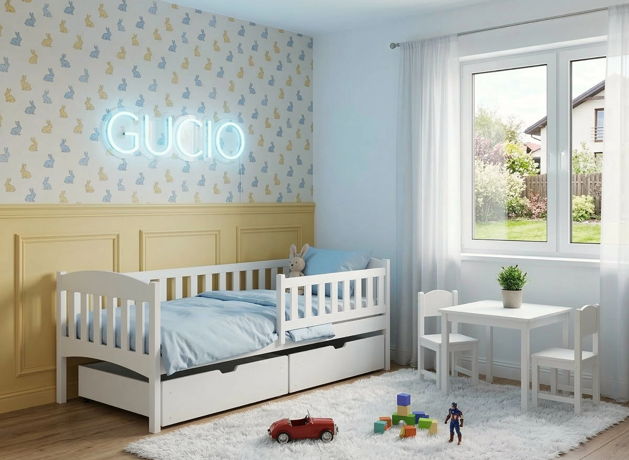 GUCIO 90x200 wit eenpersoons kinderbed Lano Meubels