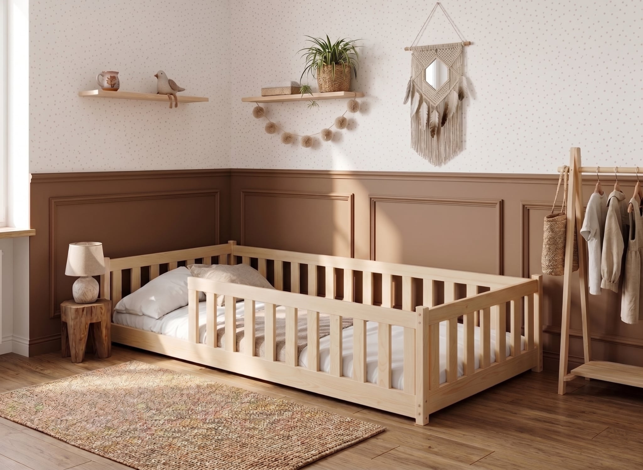 BELLA 80x180 grenen Montessori vloerbed voor kinderen Lano Meubels
